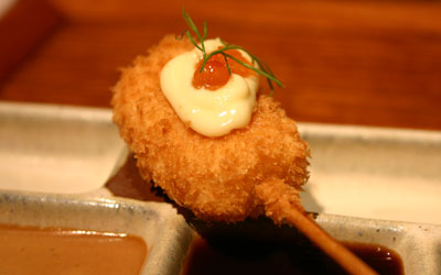 Kushiage mit Lachs