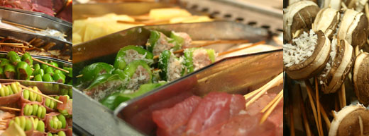 Zutaten für Kushiage