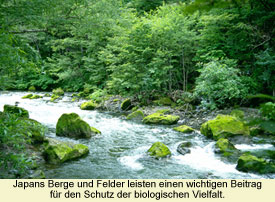Japans Berge und Felder leisten einen wichtigen Beitrag für den Schutz der biologischen Vielfalt.