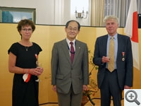 Ordensverleihung an Frau Dr. Friederike Bosse, ehemalige Generalsekretärin des Japanisch-Deutschen Zentrums Berlin (JDZB), und Herrn Dr. Wolfgang Brenn, ehemaliger Leiter des Projektmanagements des JDZB