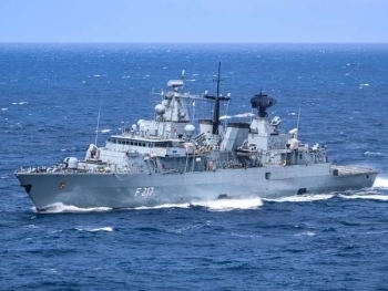 Die Fregatte "Bayern" der Deutschen Marine