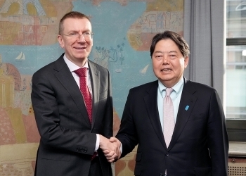 Treffen der Außenminister Japans und Lettlands