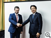 Bilaterale Zusammenkunft von Staatsminister Kadoyama und Bundesjustizminister Dr. Buschmann anlässlich des G7-Justizministertreffens