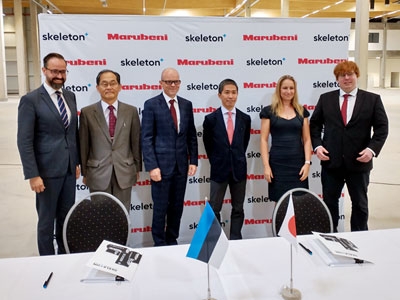 Unterzeichnung eines Investitionsvertrags zwischen dem japanischen Unternehmen Marubeni Corporation und dem Unternehmen Skeleton Technologies aus Estland