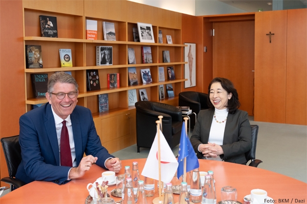 Aktivitäten der Botschafterin: Höflichkeitsbesuch beim Beauftragten der Bundesregierung für Kultur und Medien, Staatsminister Wolfram Weimer (14.04.2026)